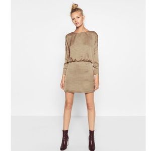 Zara retro geo print open back mini dress